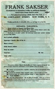 Denarna nakaznica Franka Sakserja.